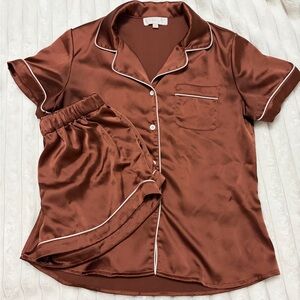 REVERLY silk pajamas set size small worn once original price is $100